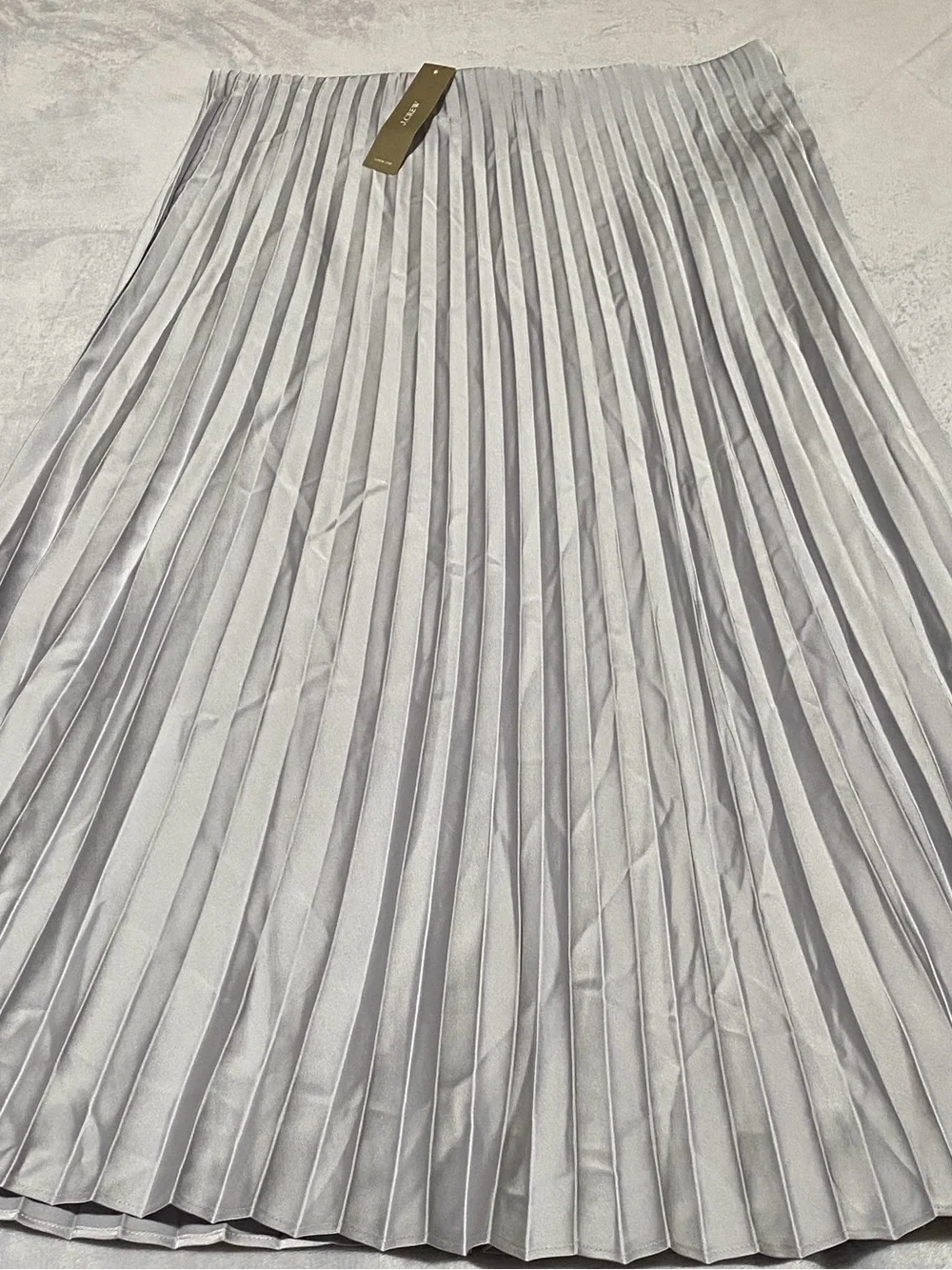 J. Crew Silver Pleated A-Line Midi Skirt size M